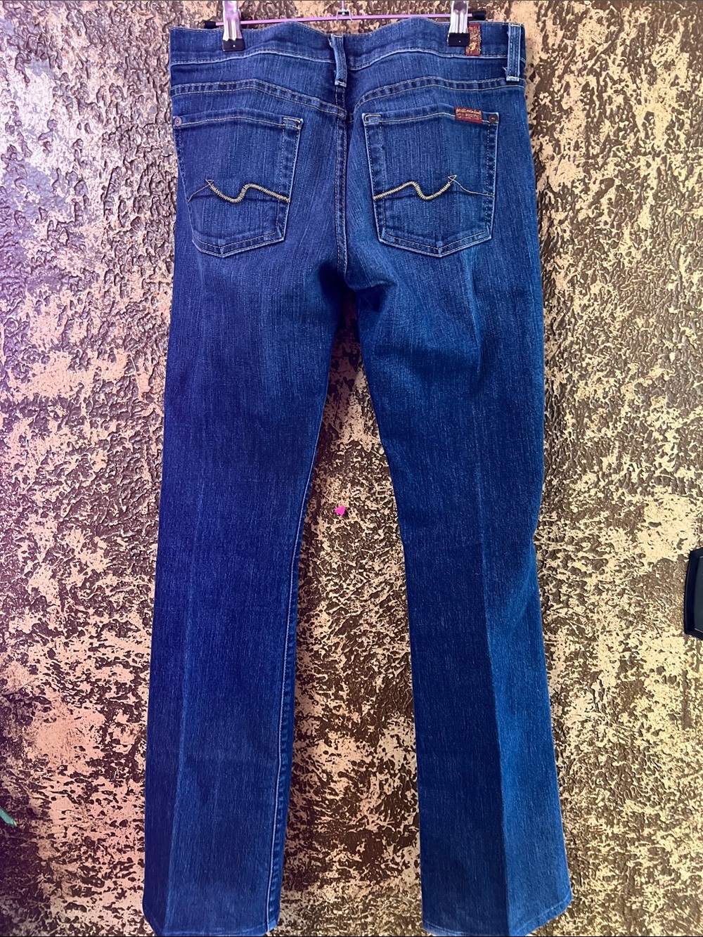 Vintage low rise 7 For All Mankind Dark Blue Boot-Cut Jeans
